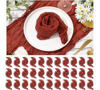 Mixweer 50 Pcs Cheesecloth Napkins 20 x 20 Inch Wrinkled Gauze Cotton Dinner Napkins Napkins Cheese Cloth Napkins Decorative Cloth Napkins Rustic Boho Table Napkins for Weddings Parties (Terracotta)