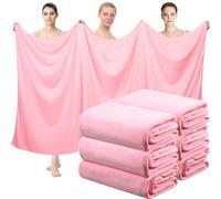 Mixweer 6 Pcs Oversized Bath Towels, 40 x 80 Inch Giant Microfiber Jumbo Bath Sheets Ultra Soft Bathroom Microfiber Quick Dry Absorbent Shower Towels for Spa Camping Beach (Light Pink)