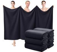 Mixweer 6 Pcs Oversized Bath Towels, 40 x 80 Inch Giant Microfiber Jumbo Bath Sheets Ultra Soft Bathroom Microfiber Quick Dry Absorbent Shower Towels for Spa Camping Beach (Black)