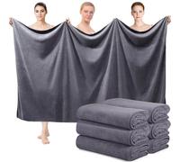 Mixweer 6 Pcs Oversized Bath Towels, 40 x 80 Inch Giant Microfiber Jumbo Bath Sheets Ultra Soft Bathroom Microfiber Quick Dry Absorbent Shower Towels for Spa Camping Beach (Dark Gray)
