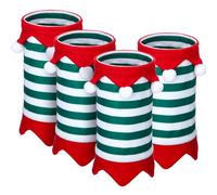 Mixweer Horse Christmas Tack Christmas Horse Leg Wraps Faux Fur Polyester Standing Wraps for Horses Leg Wraps Loose and Comfortable for Christmas Parades, Set of 4 (Stripe)