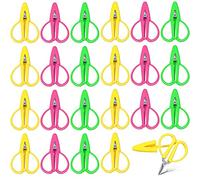 Mixweer Mini Scissors Thread Tiny Scissors Colorful Travel Scissors Back to School Sewing Small Scissors 2.56 x 1.65 Inch Embroidery Craft Scissors with Cover, 3 Colors (24 Pcs)