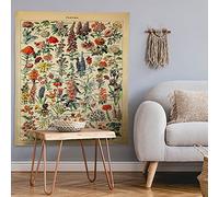Mixweer Vintage Wildflower Vertical Tapestry for Bedroom Colorful Wall Hanging Aesthetic Wall Art For Room Decor, 51.2 x 59.1 Inch (Flower Pattern)