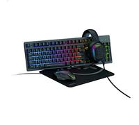 MIXX RapidX Bundle 4-in- 1 Wired Gaming Set - Gaming Headset, RGB Keyboard (UK) and Mouse, includes High Density Mouse Mat ( Neoprene)