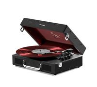 Mixx Revival 55 RetroStyle Portable Suitcase Vinyl Record Player with Built-in Stereo Speakers, Bluetooth In/Output, All Record Sizes with 45 RPM adapter, EU and UK AC plug adapter