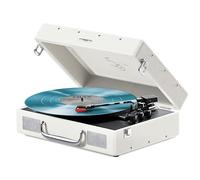 Mixx Revival 55 RetroStyle Portable Suitcase Vinyl Record Player with Built-in Stereo Speakers, Bluetooth In/Output, All Record Sizes with 45 RPM adapter, 33 1/3-45 Speed Options.