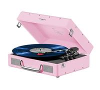 Mixx Revival 55 RetroStyle Portable Suitcase Vinyl Record Player with Built-in Stereo Speakers, Bluetooth In/Output, All Record Sizes with 45 RPM adapter, 33 1/3-45 Speed Options.