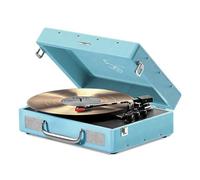 Mixx Revival 55 RetroStyle Portable Suitcase Vinyl Record Player with Built-in Stereo Speakers, Bluetooth In/Output, All Record Sizes with 45 RPM adapter, 33 1/3-45 Speed Options.