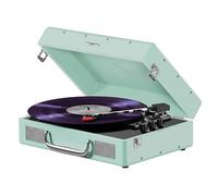 Mixx Revival 55 RetroStyle Portable Suitcase Vinyl Record Player with Built-in Stereo Speakers, Bluetooth In/Output, All Record Sizes with 45 RPM adapter, 33 1/3-45 Speed Options.