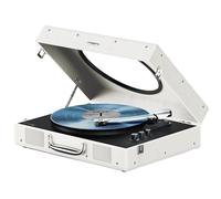 MIXX Revival 65 Stereo Vinyl Record Player - Retro Portable Turntable with Built-In Speakers, Bluetooth Input & Output, ATCartridge, Belt-Driven, Adjustable Speed, and Viewing Window - Cream