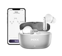 Mixx StreamBuds Custom 3 True Wireless Earbuds, Bluetooth Wireless Earphones, 24-Hour Playtime, Customizable Touch Controls, Zinc Alloy Case, Clear Voice Quad Mic - Black (White)