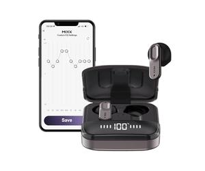 Mixx StreamBuds Ultra Hybrid True Wireless Earbuds, Bluetooth Wireless Earphones, 24-Hour Battery, Zinc Alloy Case, Customizable Sound with Mixx App (Black)