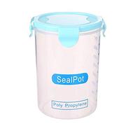 MiXXAR 5 Piece Set Food Storage Container Airtight Cereal Sealed Pot Plastic Box Durable Transparent Keep Dry Fresh Round Organizer For Food Dry Good Kitchen And Craft Ect（600ml/800ml/1000ml）