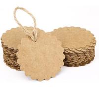 Miya 300 Pieces Flower Shaped Paper Tags Gift Tags Labels with Cords Labels Labels Paper Labels Card Leaf Luggage Tag Wedding Party Label DIY Decoration