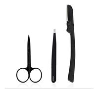 MIYA LASH 3 in 1 Eyebrow Shaping Tools Set | Stainless Steel Brow Grooming Kit with Tweezers, Scissors, Eyebrow Razor for Women and Men