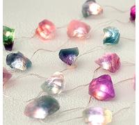 MIYA LIFE Natural Fluorite Crystal String Lights 6.5FT 20 LEDs USB/Battery Powered with Remote/Timer for Bedroom Decoration Beach Theme Indoor Tent Wedding Anniversary Birthday Party (Multi-Colored)