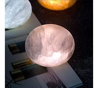 MIYA LIFE Selenite Lamp Hand Carved Stone Lamp Rechargeable Taplights Selenite Crystal Light with Dimmer (White/Warm/Yellow) for Bedroom Healing Natural Crystal Light (1 Piece, Round Taplight)