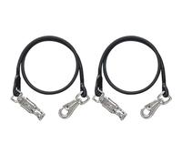 MIYABALA Bungee Horse Trailer Ties,36 Inch Long Bungee Cross Ties for Horses with Super Strong Quick Release Panic Snap and Bull Snap for Horse Trailer Accessories (Black 2 Pack)