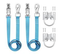 MIYABALA - Cross Horse Ties Heavy Duty Nylon with Strong Panic Pressure and Bull Clasp, Adjustable from 45" to 78", Hanging Strap with 2 Tie Rings and Screws