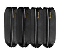 MIYABALA Fly Boots for Horses Set of 4,Universal Size Fine Mesh Horse Fly Boots with Nylon Stays,Fly Leggings for Horses with Fleece Trimming and Reflective Webbing (Black)