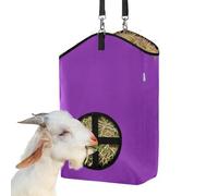 MIYABALA Goat Hay Feeder,Hay Bags for Goats,Horses,Sheep,Premium 600D Oxford Cloth,with Metal Fastener and Adjustable Open Feed Hole for Slow Feeding,Easy to Fill and Hang with Large Opening (Purple)