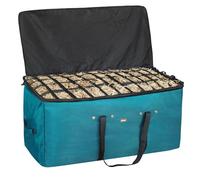 MIYABALA Hay Bale Bag, 44x18x22inch Extra Large Hay Bag with Top Slow Feed Design for Horses,Goats,Sheep,Donkey,Premium Oxford Heavy Duty Hay Bale Storage Bag for Barn, Stable (Blue)