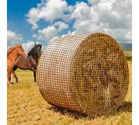 MIYABALA Round Bale Hay Net for Horses,5x5 Feet Knotless Slow Feed Hay Net Feeder for Livestocks,Heavy Gauge Large Hay Net for Horses, Cattle, Sheep in Farms and Pastures
