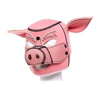 Miyabitors cosplay mask Unisex J Pig Headgear Adult Sex Game Fetish Headgear Animal Pet Headgear Sexy Pig Costume Props, Pink
