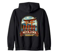 Miyajima Hiroshima Japan Torii Shrine Art Zip Hoodie