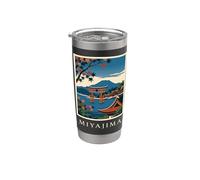 Miyajima Japan Torii Gate Retro Travel Art Stainless Steel Insulated Tumbler