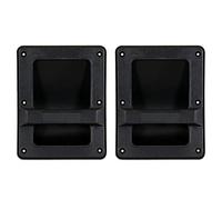 MIYAKO Speaker Cabinet Plastic Bar Handles Black Recessed Heavy Duty 8.3" X 6.5" (1 Pair - 2 pcs)