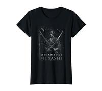Miyamoto Musashi Ronin Samurai Warrior Value Graphic T-Shirt, Women, Black, M