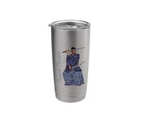 Miyamoto Musashi with Two Katanas Stainless Steel Insulated Tumbler