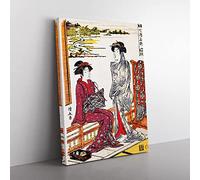 Miyanoshita Hot Spring By Torii Kiyonaga Asian Japanese Canvas Wall Art Print Ready to Hang, Framed Picture for Living Room Bedroom Home Office Décor, 60x40 cm (24x16 Inch)