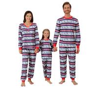 Miyanuby Family Christmas Pajamas Matching Sets Womens Mens Couple Kids Pjs Long Sleeve Xmas Allover Patterned Sleepwear Holiday Party Lounge Sets