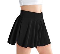 Miyanuby Flowy Shorts for Girls Butterfly Biker Skirts 2 in 1 Athletic Dance Skorts with Pocket Active Short Size 7 8 Black
