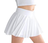 Miyanuby Girls Butterfly Shorts with Pockets Dance Athletic 2 in 1 Flowy Cheer Skirts Flutter Skorts Running Girl Shorts Size 14-16 White