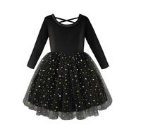 Miyanuby Toddler Girls Fall Winter Dresses Baby Girls Clothes Velvet Tulle Twirl Dress Long Sleeve Princess Party Dress for Infant Baby Girls Black