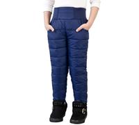 Miyanuby Unisex Boys Girls Snowpants Solid High Waist Thick Winter Warm Jogger Pant Elastic Waistband Snow Pants for 2-10T Kids Activewear Clothes Dark Blue