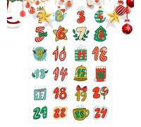 Miyanvuo Christmas Stickers for Crafts,Christmas Advent Stickers - 1-24 Numbers Countdown Calendar Labels for Water Bottle Winter Festival Greeting Card Party Holiday