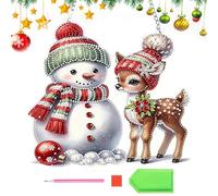 Miyanvuo Rhinestone Art Christmas Ornaments,2D Acrylic DIY Set - Hangable Christmas Tree Decor - for Craft Beginners Home Decorators Office Wreath Staircase Window Holiday Party Mantel Wall