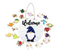 Miyanvuo Welcome Sign for Front Door,Magnetic Wooden Gnome Decor - Gnome Wooden Sign Door Decor,for Indoor Outdoor Window Farmhouse Living Room Entrance Garden Yard Patio Porch Pathway