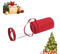Miyanvuo Wrapping Paper Organizer Storage | Paper Roll Holder Christmas Decor Organizer with Zipper | Transparent Ornament Box for Cabinet Underbed Holiday Ribbon Tape Card Party Strap Tissue
