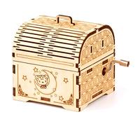 MiYAVi Hand Crank Music Box, You My Sunshine, Spring Break, Craft Kit, For Beginners, Present, 3D Puzzle, Wooden Puzzle, Educational Toy, DIY (Kitten on the Moon)