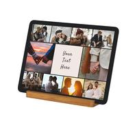 Miyeiw Customised Metal Photo Prints with Your Photos/Texts/Words, Personalised Picture Frame Design Your Own Photo Frame, Gift for Family Lovers Friends Couples Christmas Birthday, Collage 10 Images