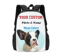 Miyeiw Personalised Backpack for Kids Boys Girls Customised Backpacks with Photo/Name, Design Your Own Rucksack with Image/Logo/Text, Custom Casual Book Laptop Bags Daypack for Adults Students