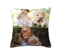 Miyeiw Personalised Cushion Cover Customised Double Sided Pillow Case Custom Your Picture Photo with Any Word Text Home Decoration Gift for Birthday Wedding Christmas New Year, 30x30 40x40 50x50cm