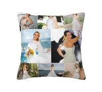 Miyeiw Personalised Cushion Covers with 8 Photos Collage, Customised Square Pillow Case Cover, Design Your Own Throw Pillow Covers for Living Room, Bedroom, Small Large Sofa Pillow Cases Decorative