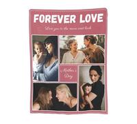 Miyeiw Personalised Mum Gifts for Mothers Day, Custom Throw Blanket with Picture Text Print, Personalized Photo Gifts for Mum Grandma Women