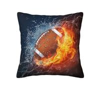 Miyeiw Personalised Rugby Decorative Cushion Cover Custom Pillowcase Cover with Your Text Printed, Sports-Themed Square Throw Pillow Case for Kids Teens Boys Men Living Room Couch Office Room Decor
